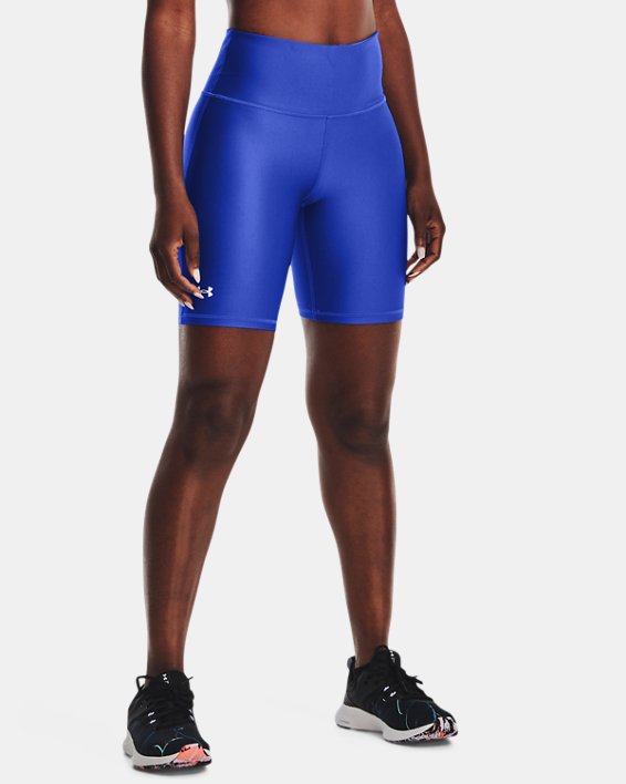 Women's HeatGear® Armour Bike Shorts, Blue, pdpMainDesktop image number 0